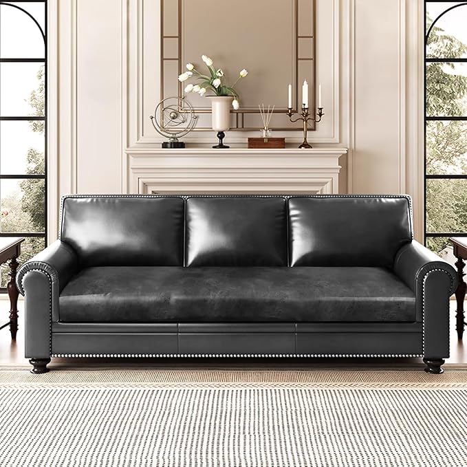 Leather Look Couch Cushion Covers Sofa Seat Slipcovers Sets Couches Furniture - Image 2