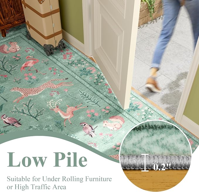 DUKINO 3x5 Rug, Washable Animal Area Rug - Image 8