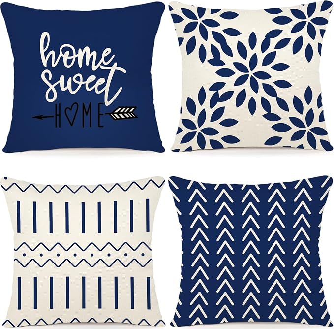 YCOLL Pillow Covers 22x22 Set of 4, Modern Sofa Throw Pillow Cover, Decorative by PillowCoversExpert
