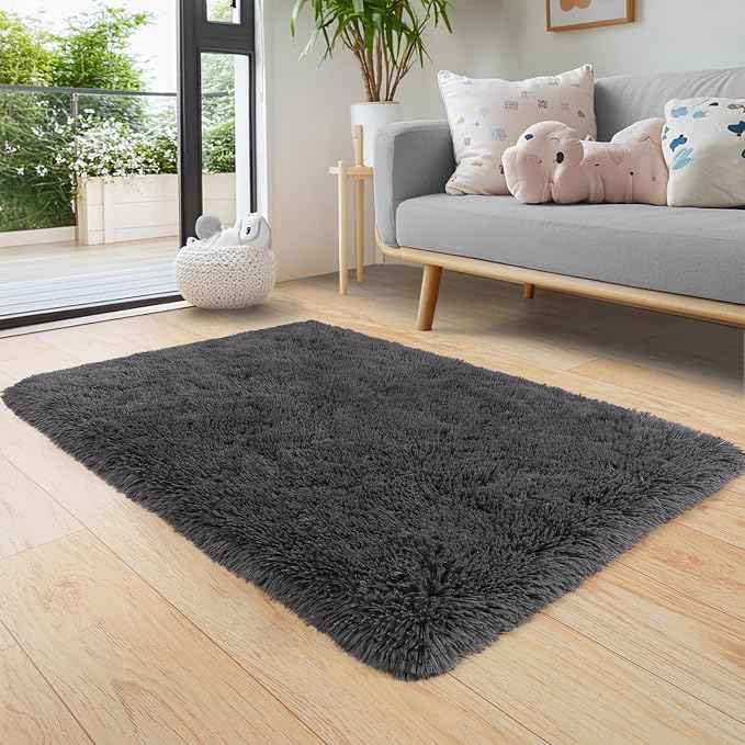 Pionblank Fluffy Small Rug for Bedroom 2x3 Feet, Shag Soft Area Rug for Bedside - Image 2