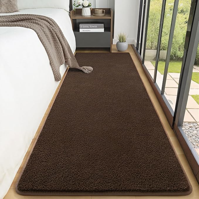 2x6 Runner Rug for Hallway, Long Runner Rugs Non Slip, Coffee | Soft Washable - Image 3