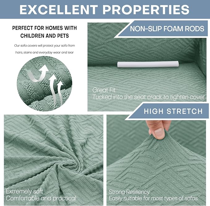 ZNSAYOTX 1 Piece Jacquard Chair Slipcovers - Image 4