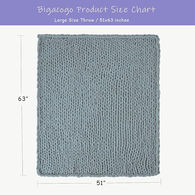 Bigacogo Chunky Knit Throw Blanket - Image 2