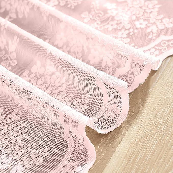 YJ YANJUN Vintage Lace Curtains 36 inch Length 2 Panels - Image 5