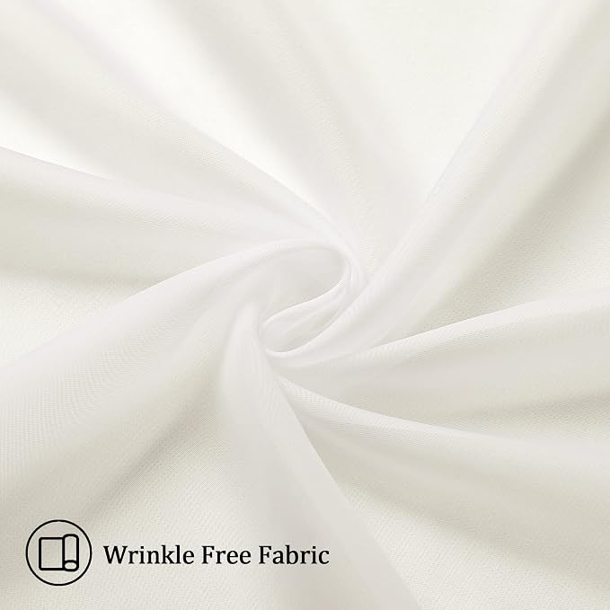 Aiyufeng Ivory Kitchen Sheer Curtains 63 inch Length 2 Panels, Rod Pocket Light - Image 9