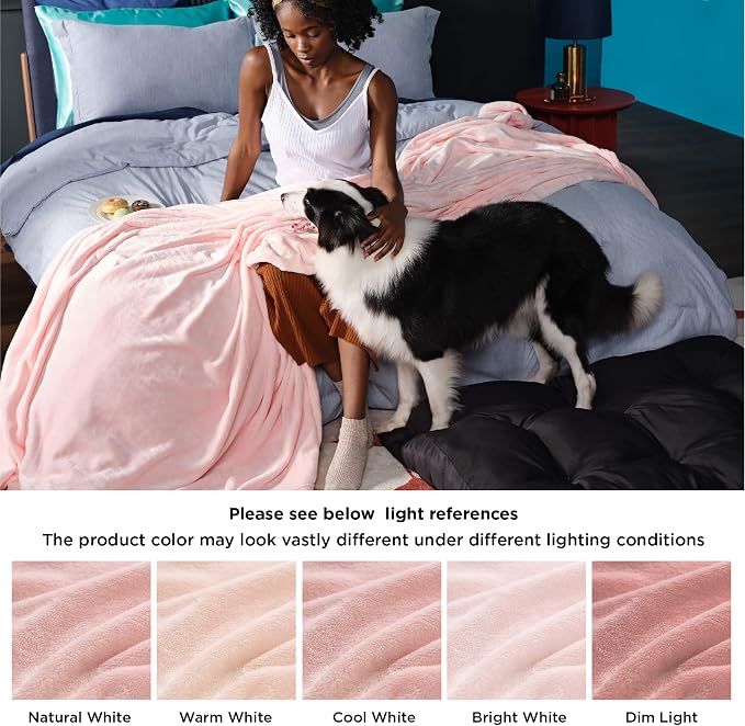 Bedsure Fleece Blanket Twin Blanket Pink - Image 7