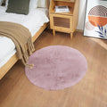 Ghouse Pink 3ft Faux Rabbit Fur Round Rug by Ghouse