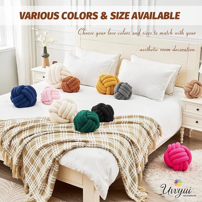 Uvvyui Knot Pillow Ball, Soft Home Decorative Pillows, Round Throw Pillow - Image 6
