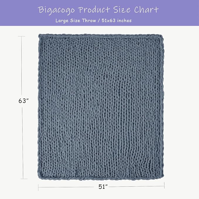 Bigacogo Chunky Knit Throw Blanket - Image 2