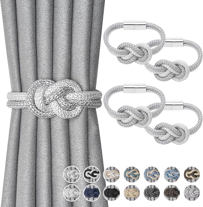 NICEEC 4 Pack Mini Magnetic Curtain Tiebacks Nordic Simple Style Drape Tie by NICEEC