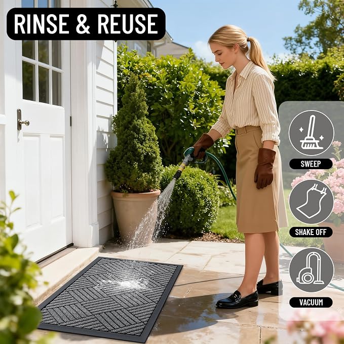 OLANLY Front Door Mat Outside Entrance 71x23, Heavy Duty Sturdy Natural Rubber - Image 7