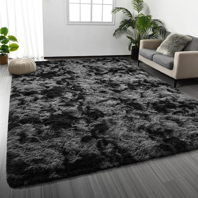 Deerhoo Large Shag Area Rugs 5 x 8, Tie-Dyed Plush Fuzzy Rugs by Deerhoo