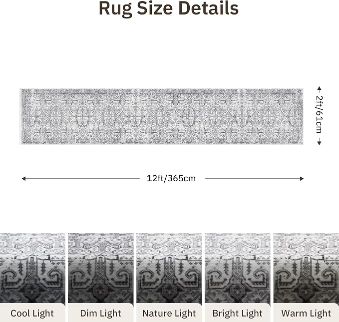 Hallway Washable Runner Rug 2x12 - Image 2