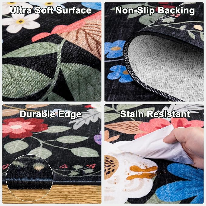 Runner Rug for Entryway: 2x6 Kitchen Rugs Non Slip Washable Ultra-Thin Soft - Image 8