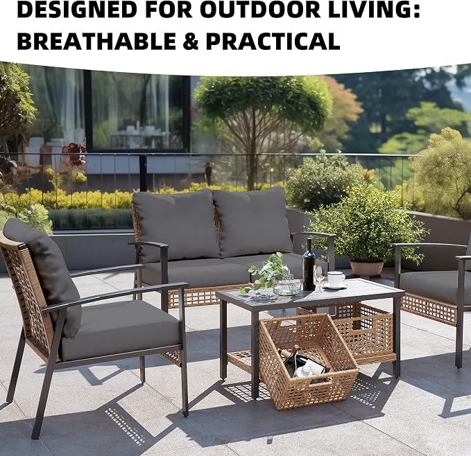 8Pcs Outdoor Cushion Covers, Patio Cushion Covers, Stretch Elastic Slipcovers - Image 6