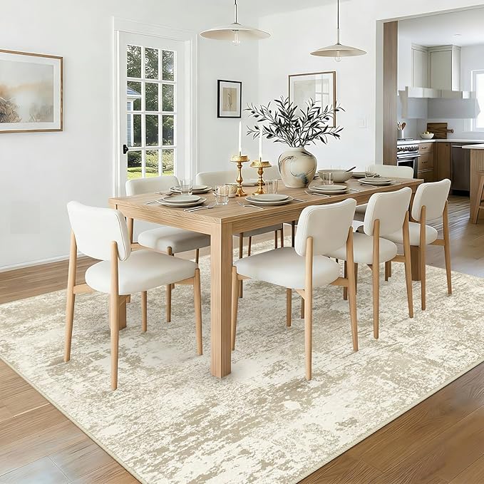 Washable Area Rugs 9'x12' Non-Slip Modern Abstract Soft - Image 2