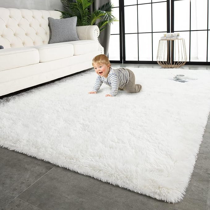 TWINNIS Super Soft Shaggy Rugs Fluffy Carpets 4x5.9 Feet, Indoor Modern Plush by TWINNIS
