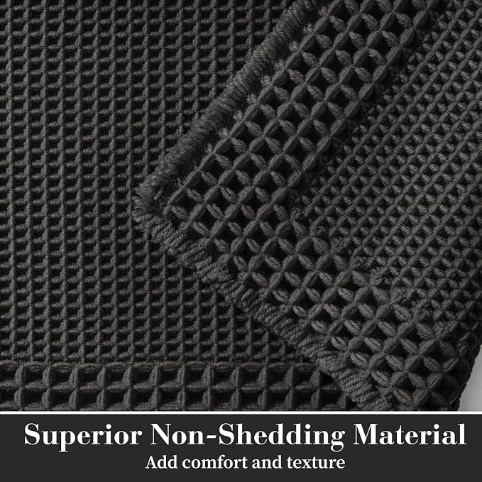 RESARE Waffle Bath Mat for Bathroom, Super Absorbent Bathroom Rugs Non Slip - Image 2