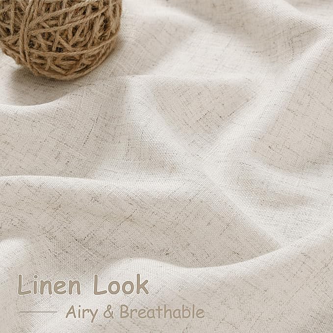 Nanspring Pearl White Linen Curtains 102 Inches Long - Image 4
