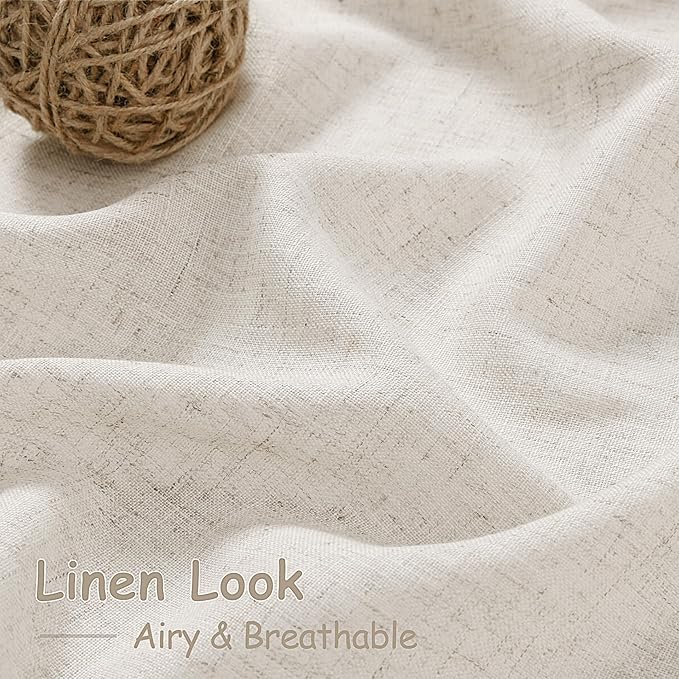 Nanspring Pearl White Linen Curtains 96 Inches Long - Image 4