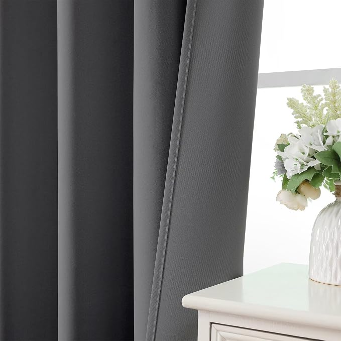 CUCRAF Light Grey Blackout Curtains 96 inch Length 2 Panels Set, Rod Pocket - Image 6