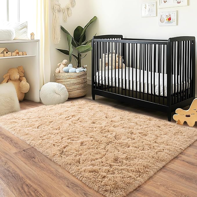Pionblank Fluffy Area Rug for Bedroom 4x6 Feet, Indoor Plush Carpet, Shag Soft - Image 4