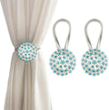 Magnetic Tiebacks for Curtains, 2 Pack Sparkling Crystal Flower Curtain by FOZUBOYO