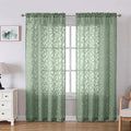 Lecloud Leia Sage Green Sheer Curtains 78 Inches Long 2 Panels, Privacy Airy by Lecloud