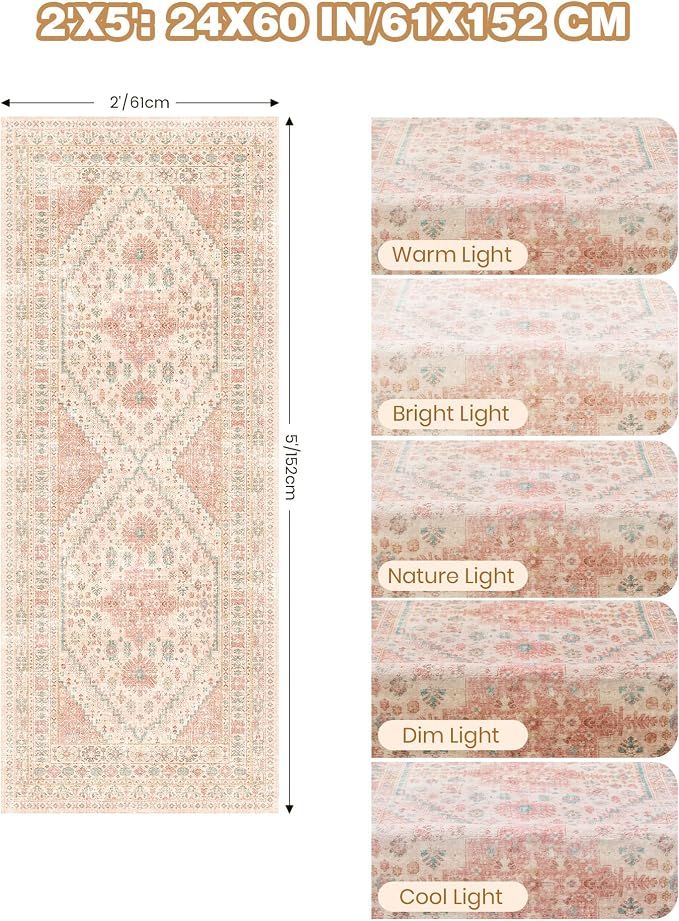 2x5 Rug Runner Washable for Entryway, Soft Bathroom Rugs - Image 2