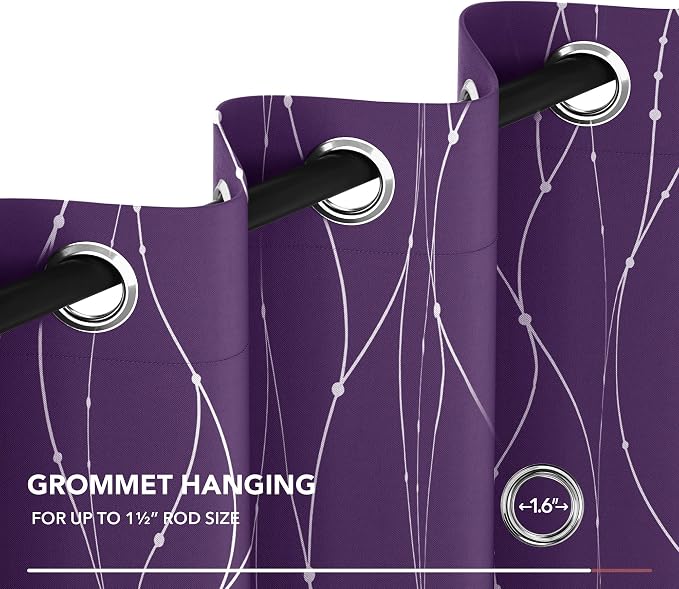 Deconovo Short Purple Curtains, 38 x 45 Inches Long, Thermal Insulated Panel - Image 7