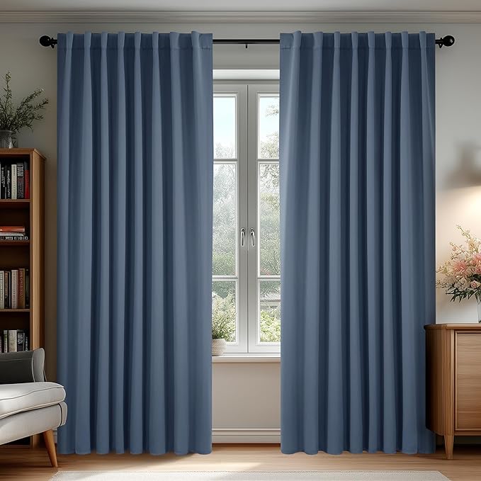 Deconovo Blackout Curtains, Thermal Insulated, W70 x L84 2 Panels, Back Tab by Deconovo