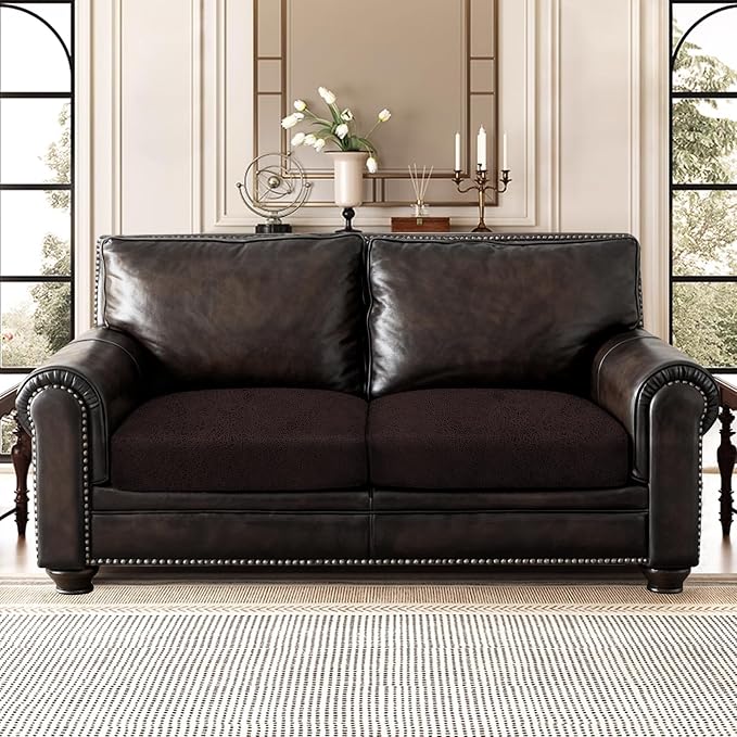 Leather Look Couch Cushion Covers Sofa Seat Slipcovers Sets Couches Furniture - Image 2