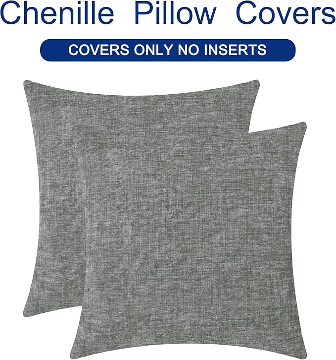 CaliTime Decorative Couch Throw Pillow Covers 24 X 24 Inches Medium Grey | Pack - Image 6