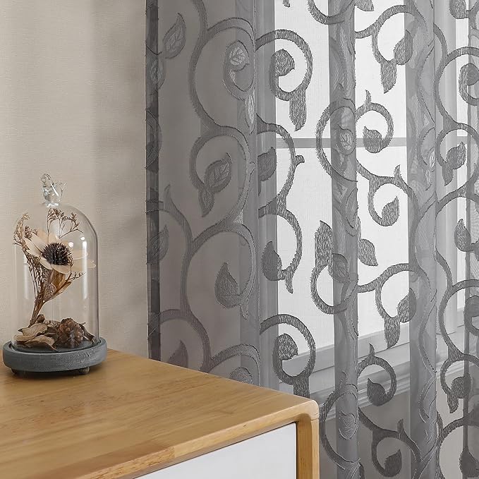 OWENIE Furman Sheer Curtains 63 inch Length - Image 2