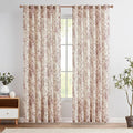 jinchan Linen Blend Curtain Floral Curtains by JINCHAN