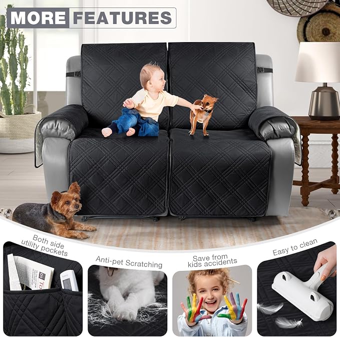 TAOCOCO 100% Waterproof Oversized Loveseat Recliner Cover, Non Slip Split Couch - Image 6