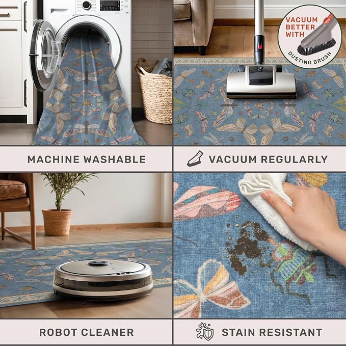 Hazo Haus Insect 3x5 Washable Stain Resistant Rugs - Image 6
