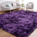 Goideal Fluffy Rug for Bedroom Living Room, 4x6 Purple Area Rugs, Faux Fur Shag by Goideal