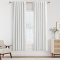 Guken White 100% Blackout Linen Curtains 42 Inch Wide by 72 Inch 2 Panels Set by Guken