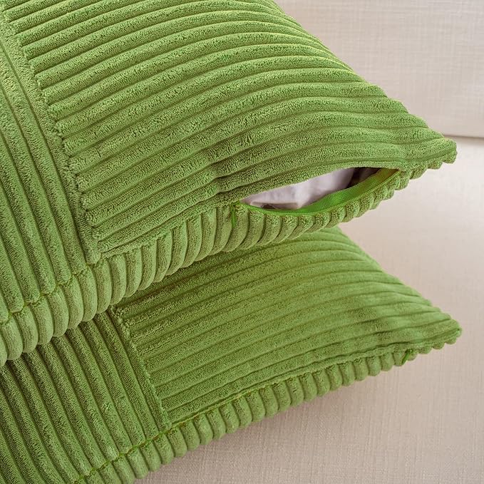 Fancy Homi Set of 2 Lime Green Lumbar Decorative Throw Pillow Covers 12x20 Inch - Image 4