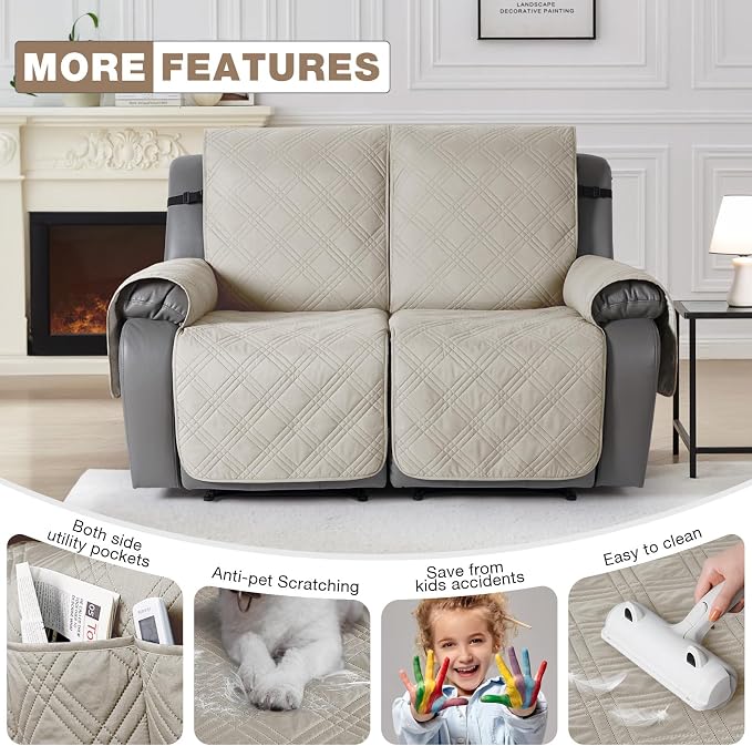 TAOCOCO 100% Waterproof Oversized Recliner Loveseat Cover, Non Slip Extra Wide - Image 4