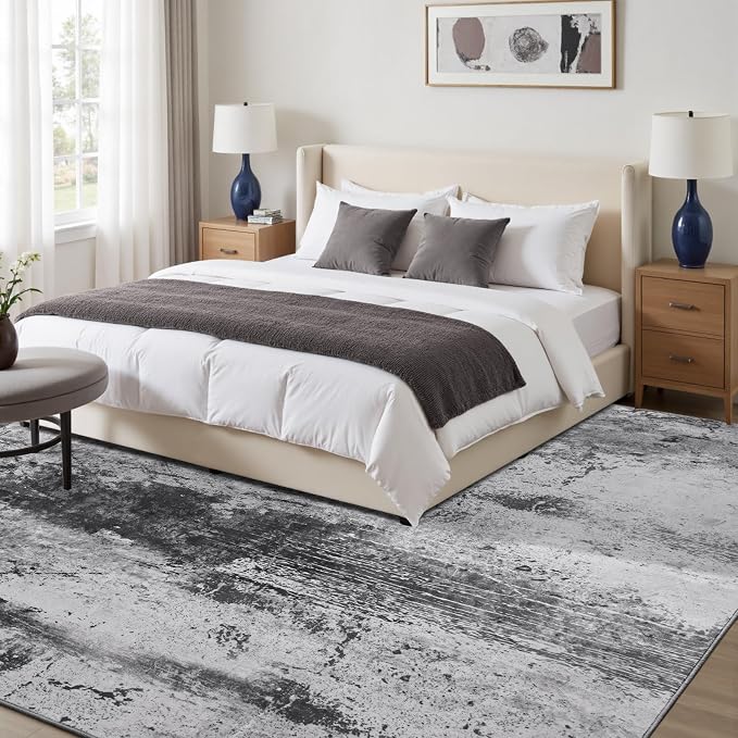 Toneed Abstract Area Rug 6x9 Modern Washable Rug Soft Non Slip Rug Low Pile - Image 4