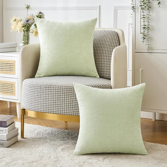 MIULEE Pack of 2 Spring Light Green Couch Throw Pillow Covers 20x20 Inch Soft - Image 5