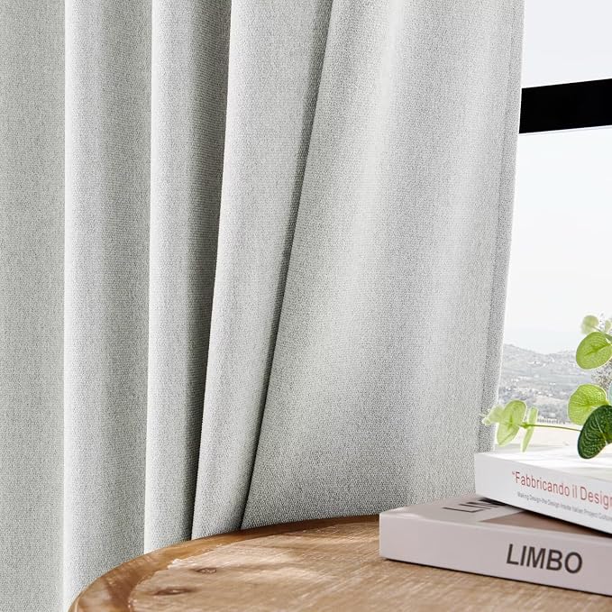 Joydeco Faux Linen Curtains 96 Inches Long 2 Panels Set - Image 6