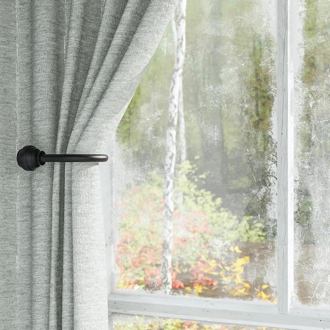 Hion Curtain Holdbacks Black 2pcs, Curtain Tiebacks Wall Mounted Curtain Hooks - Image 6