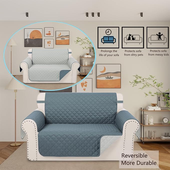 Reversible Loveseat Sofa Covers Couch Cover Furniture Protector - Image 2