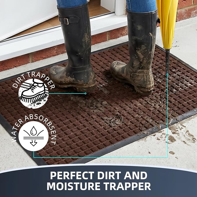 Front Door Mat Outside Entrance, Heavy Duty Waterproof Doormat | 61.5"x36" - Image 3