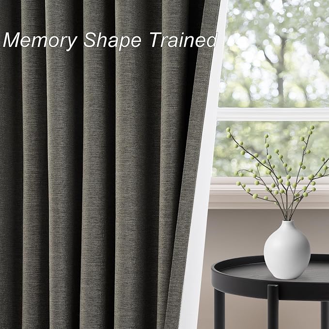 Topfinel 105 Inch Long Linen Blackout Curtains - Image 5