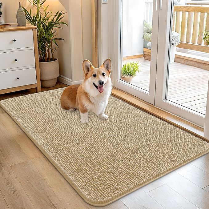 OLANLY Dog Door Mat for Muddy Paws 45x27, Absorbs Moisture and Dirt, Absorbent by OLANLY