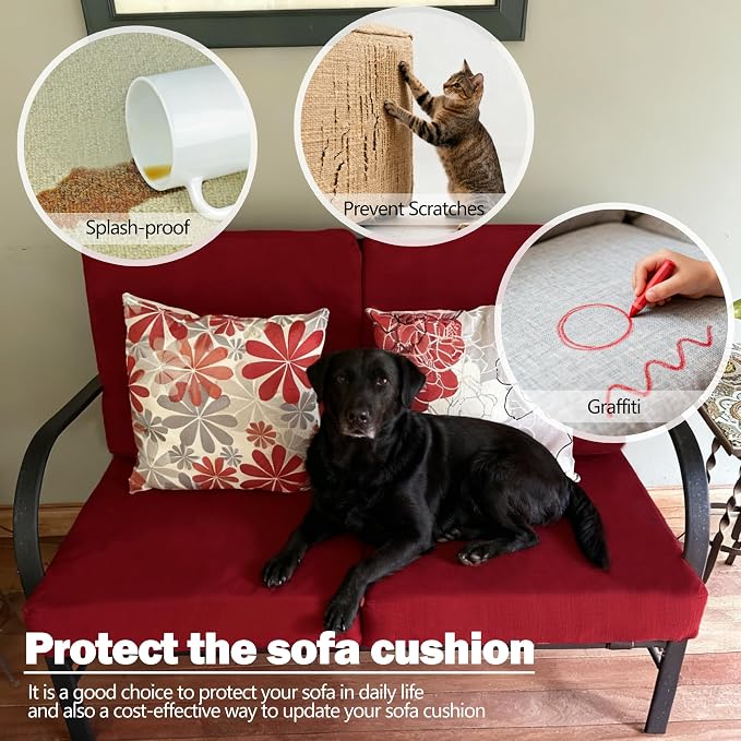 Sqodok Patio Cushion Cover 19x19 inch, Outdoor Seat Cushion Slip Cover - Image 6